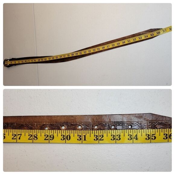 Bergamot Brass Works Vintage 70s Ski 2D Buckle & Leather Belt Men's - Picture 12 of 13